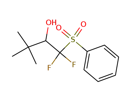 Molecular Structure of 122590-92-5 (1,1-difluoro-3,3-dimethyl-1-(phenylsulfonyl)butan-2-ol)