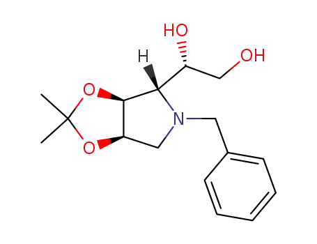 Molecular Structure of 117781-06-3 ((S)-1-((3AR,4R,6AS)-5-BENZYL-2,2-DIMETHYL-TETRAHYDRO-[1,3]DIOXOLO[4,5-C]PYRROL-4-YL)-ETHANE-1,2-DIOL)