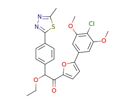 1-(5-(4-chloro-3,5-dimethoxyphenyl)furan-2-yl)-2-ethoxy-2-(4-(5-methyl-1,3,4-thiadiazol-2-yl)phenyl)ethan-1-one