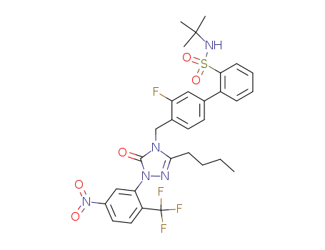 5-n-butyl-4-<<2'-(N-tert-butylsulfamoyl)-3-fluorobiphenyl-4-yl>methyl>-2,4-dihydro-2-<5-nitro-2-(trifluoromethyl)phenyl>-3H-1,2,4-triazol-3-one