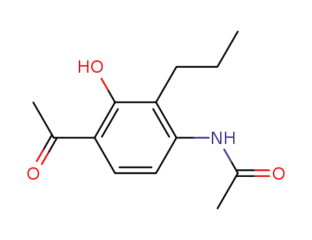 Molecular Structure of 69049-54-3 (Acetamide, N-(4-acetyl-3-hydroxy-2-propylphenyl)-)