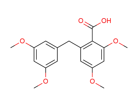 Molecular Structure of 168287-25-0 (Benzoic acid, 2-[(3,5-dimethoxyphenyl)methyl]-4,6-dimethoxy-)