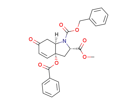 <2S-(2β,3aβ,7aβ)>-2,3,3a,6,7,7a-hexahydro-3a-benzoyloxy-6-oxo-1H-indole-1,2-dicarboxylic acid 1-benzyl 2-methyl ester