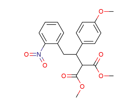 Molecular Structure of 107967-05-5 ([1-(4-Methoxyphenyl)-2-(2-nitrophenyl)ethyl]-propanedioic acid,dimethyl ester)