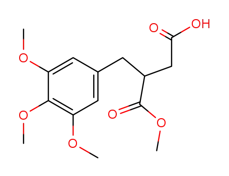 Molecular Structure of 119138-93-1 (Butanedioic acid, [(3,4,5-trimethoxyphenyl)methyl]-, 1-methyl ester)
