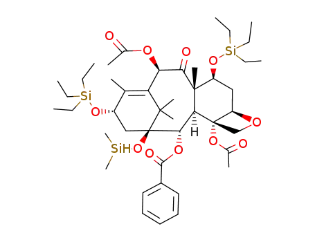 Molecular Structure of 160582-74-1 (1-dimethylsilyl-7,13-bis(triethylsilane)baccatin III)
