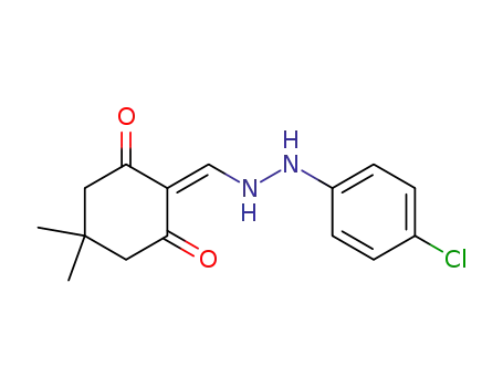 Molecular Structure of 308248-82-0 (2-((2-(4-chlorophenyl)hydrazinyl)methylene)-5,5-dimethylcyclohexane-1,3-dione)