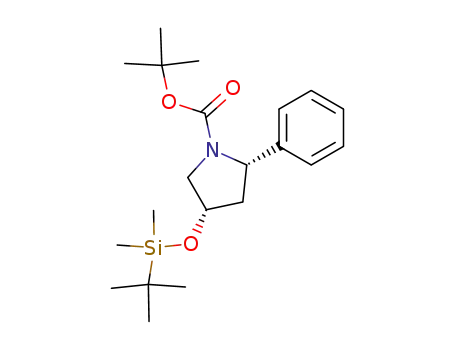 1-Pyrrolidinecarboxylic acid,
4-[[(1,1-dimethylethyl)dimethylsilyl]oxy]-2-phenyl-, 1,1-dimethylethyl
ester, (2S,4S)-