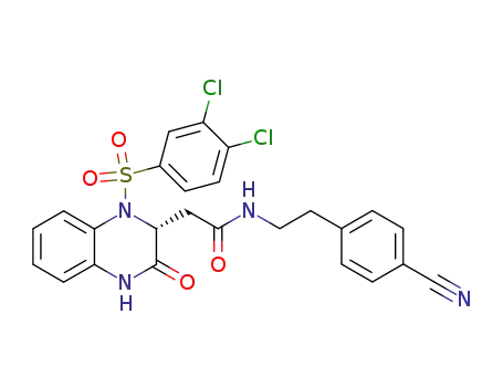 N-[2-(4-cyanophenyl)ethyl]-2-{(2R)-1-[(3,4-dichlorophenyl)sulfonyl]-3-oxo-1,2,3,4-tetrahydroquinoxalin-2-yl}acetamide