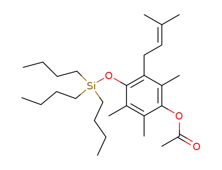 Molecular Structure of 848362-65-2 (Phenol, 2,3,6-trimethyl-5-(3-methyl-2-butenyl)-4-[(tributylsilyl)oxy]-,
acetate)