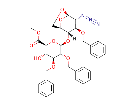 (methyl 2,3-di-O-benzyl-β-D-glucopyranosyluronate)-O-(1→4)-1,6-anhydro-2-azido-3-O-benzyl-2-deoxy-β-D-glucopyranose