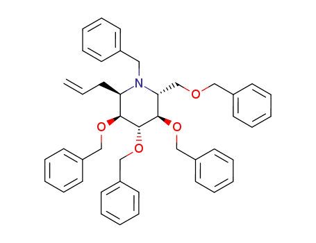 Piperidine,
3,4,5-tris(phenylmethoxy)-2-[(phenylmethoxy)methyl]-1-(phenylmethyl)-6-
(2-propenyl)-, (2R,3R,4R,5S,6R)-