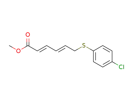 Molecular Structure of 698387-78-9 (2,4-Hexadienoic acid, 6-[(4-chlorophenyl)thio]-, methyl ester, (2E,4E)-)