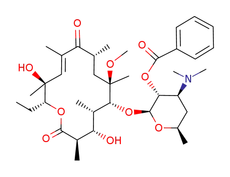 Benzoic acid (2S,3R,4S,6R)-4-dimethylamino-2-((E)-(3R,4S,5S,6R,7R,9R,13S,14R)-14-ethyl-4,13-dihydroxy-7-methoxy-3,5,7,9,11,13-hexamethyl-2,10-dioxo-oxacyclotetradec-11-en-6-yloxy)-6-methyl-tetrahydro-pyran-3-yl ester