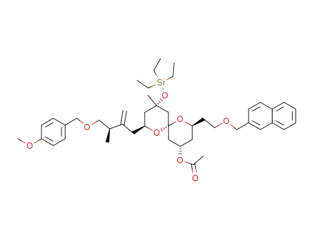 Acetic acid (2S,4S,6R,8S,10S)-8-[(R)-4-(4-methoxy-benzyloxy)-3-methyl-2-methylene-butyl]-10-methyl-2-[2-(naphthalen-2-ylmethoxy)-ethyl]-10-triethylsilanyloxy-1,7-dioxa-spiro[5.5]undec-4-yl ester