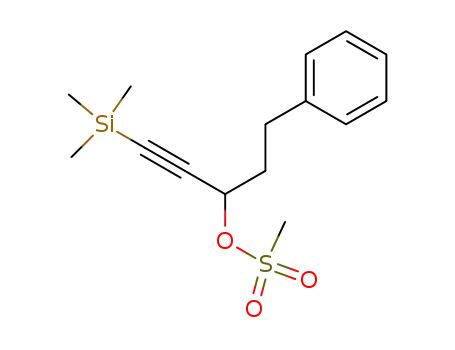Molecular Structure of 777060-75-0 (Benzenepropanol, a-[(trimethylsilyl)ethynyl]-, methanesulfonate)