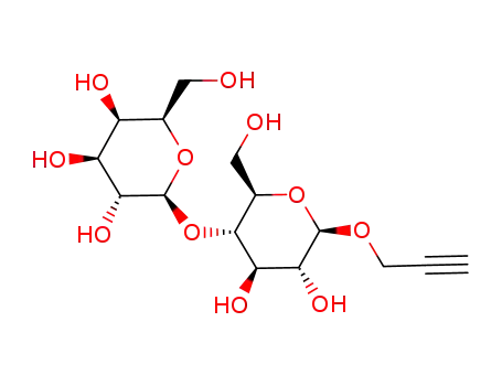 Molecular Structure of 857642-16-1 ((2S,3R,4S,5R,6R)-2-{[(2R,3S,4R,5R,6R)-4,5-dihydroxy-2-(hydroxymethyl)-6-(prop-2-yn-1-yloxy)tetrahydro-2H-pyran-3-yl]oxy}-6-(hydroxymethyl)tetrahydro-2H-pyran-3,4,5-triol)