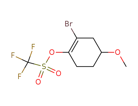 Molecular Structure of 654667-51-3 (Methanesulfonic acid, trifluoro-, 2-bromo-4-methoxy-1-cyclohexen-1-yl
ester)