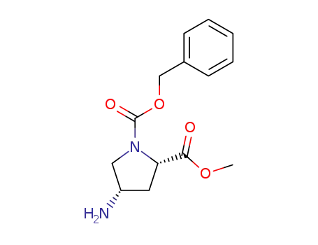 Molecular Structure of 207304-86-7 ((2S,4S)-1-CBZ-4-amino Pyrrolidine-2-carboxylic acid methylester-HCl)