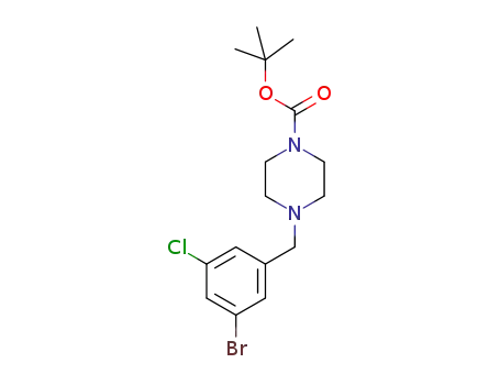 Molecular Structure of 1460033-73-1 (4-(3-bromo-5-chloro-benzyl)piperazine-1-carboxylic acid tert-butyl ester)