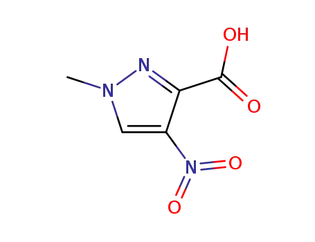 Molecular Structure of 4598-86-1 (1-METHYL-4-NITRO-1H-PYRAZOLE-3-CARBOXYLIC ACID)