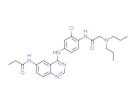 4-[3-chloro-4-(2-dipropylaminoacetylamino)anilino]-6-propanoylaminoquinazoline