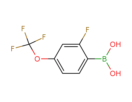 Molecular Structure of 503309-10-2 (2-FLUORO-4-TRIFLUOROMETHOXYBENZENEBORONIC ACID)