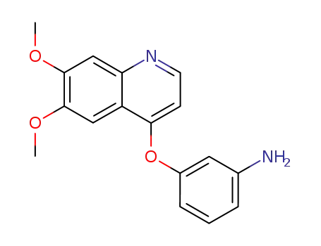 Molecular Structure of 202917-04-2 (Benzenamine, 3-[(6,7-dimethoxy-4-quinolinyl)oxy]-)