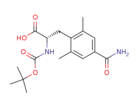 Molecular Structure of 623950-02-7 (4-(Aminocarbonyl)-N-[(1,1-dimethylethoxy)carbonyl]-2,6-dimethyl-L-phenylalanine)
