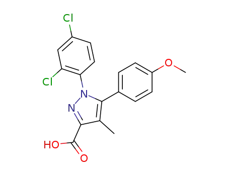 1H-Pyrazole-3-carboxylic acid,
1-(2,4-dichlorophenyl)-5-(4-methoxyphenyl)-4-methyl-