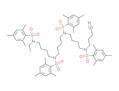 Molecular Structure of 304863-14-7 (3,8,13,18-tetrakis(mesitylenesulfonyl)-3,8,13,18-tetraazaheneicosanecyanide)
