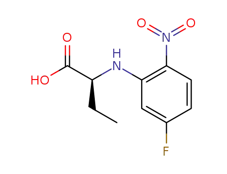 Molecular Structure of 479677-30-0 (Butanoic acid, 2-[(5-fluoro-2-nitrophenyl)amino]-, (2S)-)