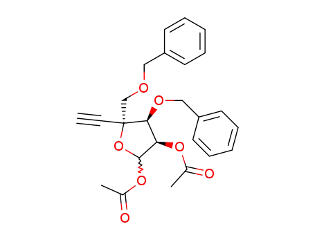 Molecular Structure of 233266-81-4 (4-C-ethynyl-3,5-di-O-benzyl-1,2-di-O-acetyl-D-ribo-pentofuranose)