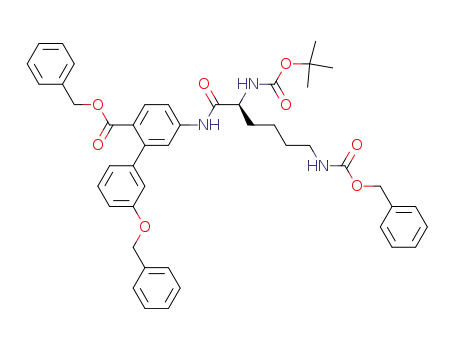 3'-benzyloxy-5-(6-benzyloxycarbonylamino-2-<i>tert</i>-butoxycarbonylamino-hexanoylamino)-biphenyl-2-carboxylic acid benzyl ester