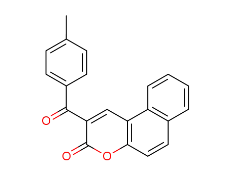 Molecular Structure of 82531-51-9 (3H-Naphtho[2,1-b]pyran-3-one, 2-(4-methylbenzoyl)-)