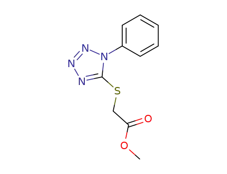 Molecular Structure of 3206-49-3 (Acetic acid, [(1-phenyl-1H-tetrazol-5-yl)thio]-, methyl ester)