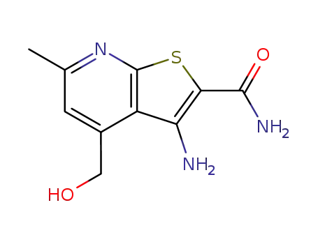 Molecular Structure of 635731-89-4 (Thieno[2,3-b]pyridine-2-carboxamide,
3-amino-4-(hydroxymethyl)-6-methyl-)