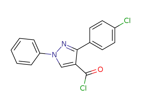 Molecular Structure of 373627-28-2 (1H-Pyrazole-4-carbonyl chloride, 3-(4-chlorophenyl)-1-phenyl-)