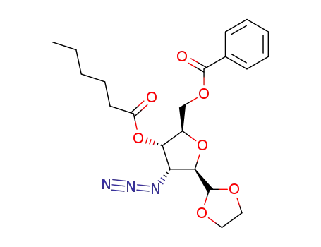 2,5-anhydro-3-azido-6-O-benzoyl-3-deoxy-4-O-hexanoyl-D-allose ethylene acetal