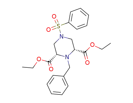 Molecular Structure of 864448-26-0 ((meso)-4-benzenesulfonyl-1-benzylpiperazine-2,6-dicarboxylic acid diethyl ester)