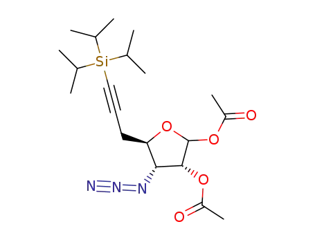 1,2-di-O-acetyl-3-azido-3,5-dideoxy-5-(triisopropylsilyl)ethynyl-α-D-ribofuranose