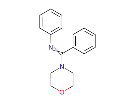 Molecular Structure of 62718-43-8 (Morpholine, 4-[phenyl(phenylimino)methyl]-)