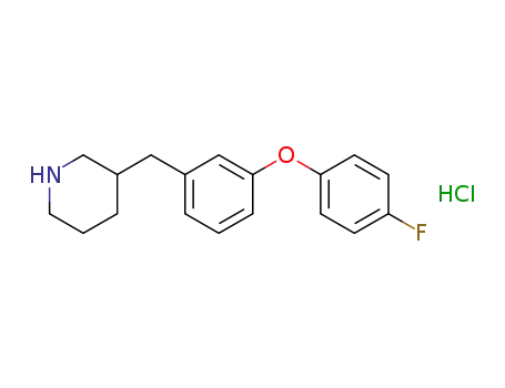 Molecular Structure of 1229384-10-4 (3-[3-(4-fluorophenoxy)benzyl]piperidine hydrochloride)