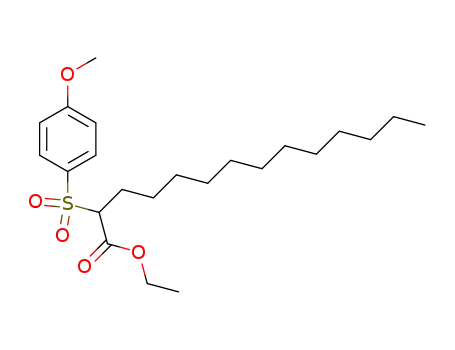 Molecular Structure of 212768-79-1 (Tetradecanoic acid, 2-[(4-methoxyphenyl)sulfonyl]-, ethyl ester)