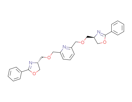 Molecular Structure of 777067-48-8 (Pyridine,
2,6-bis[[[(4R)-4,5-dihydro-2-phenyl-4-oxazolyl]methoxy]methyl]-)
