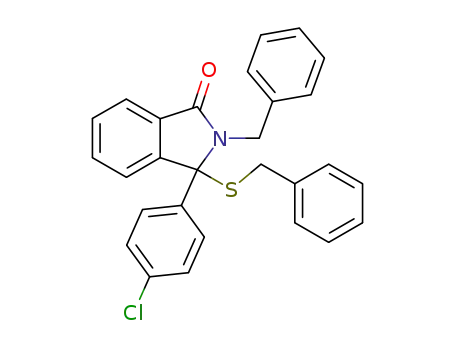 Molecular Structure of 849723-46-2 (1H-Isoindol-1-one,
3-(4-chlorophenyl)-2,3-dihydro-2-(phenylmethyl)-3-[(phenylmethyl)thio]-)