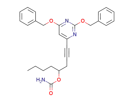 (+/-)-1-[2,6-bis(benzyloxy)-4-pyrimidinyl]-1-octyn-4-(ol carbamate)