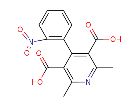 Molecular Structure of 88434-67-7 (2,6-dimethyl-4-(2-nitrophenyl)pyridine-3,5-dicarboxylic acid)
