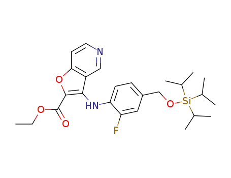 3-(2-fluoro-4-triisopropylsilanyloxymethyl-phenylamino)-furo[3,2-c]pyridine-2-carboxylic acid ethyl ester