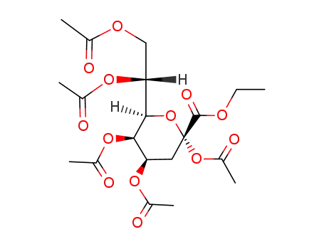 Molecular Structure of 150885-36-2 (Ethyl <2,4,5,7,8-penta-O-acetyl-3-deoxy-β-D-manno-octulopyranosid>onate)